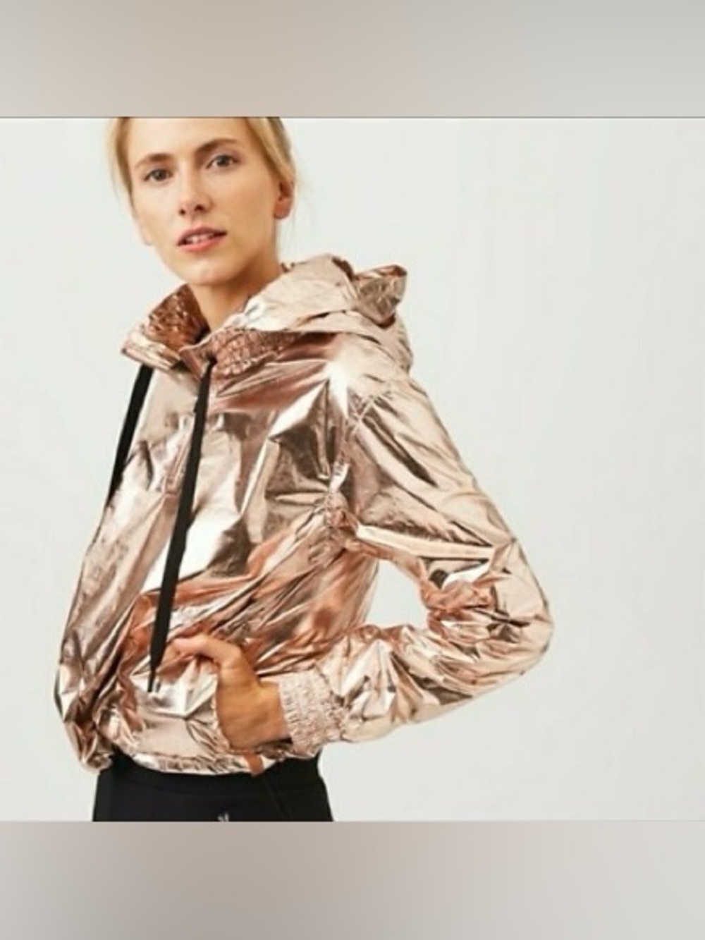 The Loft Lou & Grey Metallic Rose Gold Windbreaker Pullover Small